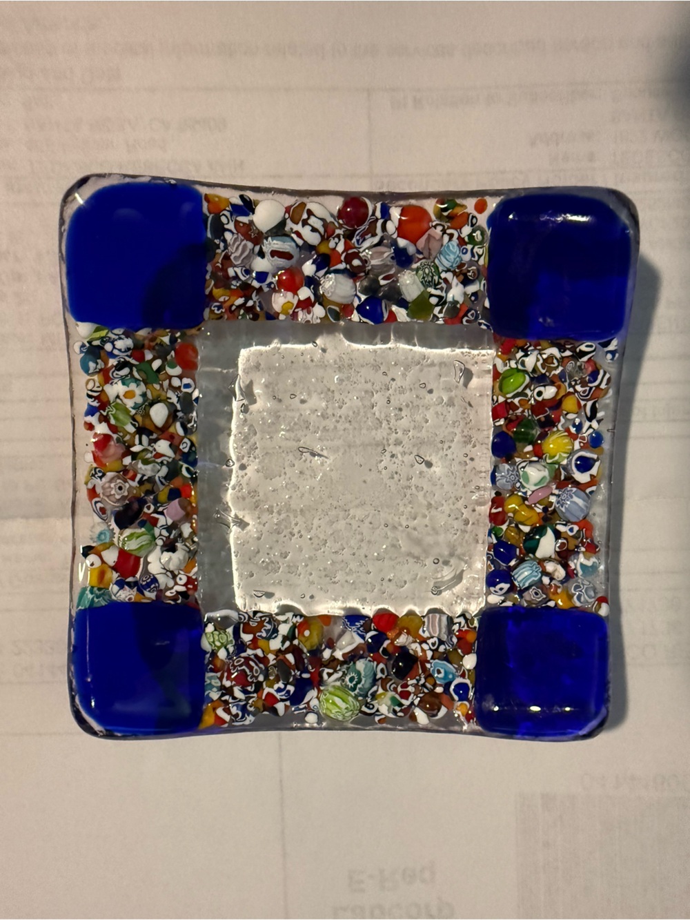Vintage Tutti Frutti Millefiori Glass, 3.5 inches,Trinket Tray